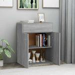 HKH Aparador em derivados de Madeira com 2 Portas e 1 Gaveta 60 X 30 X 75 Cm - Sonoma Cinzento