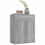 HKH Aparador em derivados de Madeira com 2 Portas e 1 Gaveta 60 X 30 X 75 Cm - Sonoma Cinzento
