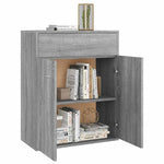 HKH Aparador em derivados de Madeira com 2 Portas e 1 Gaveta 60 X 30 X 75 Cm - Sonoma Cinzento