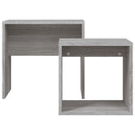 HKH Conjunto de 2 Peças HKH Mesas de Centro de Encastrar 2 Pcs em Derivados de em Madeira Cinza Sonoma