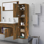 HKH Armario de Baño de Madera de Roble Ahumado - 30x30x130 Cm