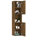 HKH Armario de Baño de Madera de Roble Ahumado - 30x30x130 Cm