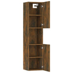 HKH Armario de Baño de Madera de Roble Ahumado - 30x30x130 Cm