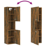 HKH Armario de Baño de Madera de Roble Ahumado - 30x30x130 Cm