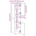 HKH Armario de Baño de Madera de Roble Ahumado - 30x30x130 Cm