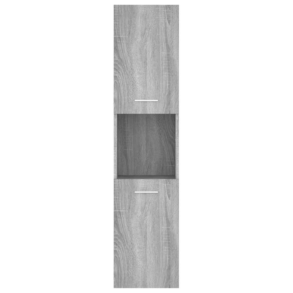 HKH Armário Casa de Banho em Madeira Sonoma - 30x30x130 Cm - Cinza