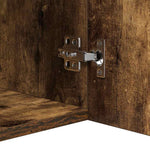Aparador alto HKH de madera prensada con luces led - Roble ahumado
