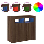 HKH Aparador Alto en derivados de Madera con Luces Led - Roble Marrón