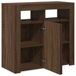 HKH Aparador Alto en derivados de Madera con Luces Led - Roble Marrón