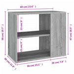 HKH Mueble Auxiliar Clásico en derivados de Madera 60 x 30 x 50 cm - Sonoma Gris