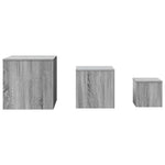 HKH Juego de 3 Mesas Auxiliares Sonoma de Madera Contrachapada - Gris