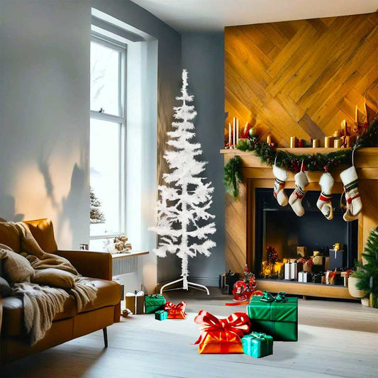 HKH Meia Árvore de Natal Fina com Suporte - Branco