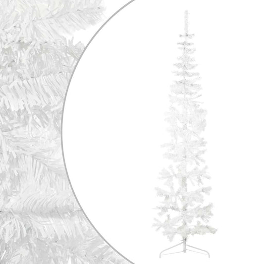 HKH Meia Árvore de Natal Fina com Suporte - Branco