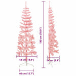 HKH Meia Árvore de Natal Fina com Suporte - Rosa