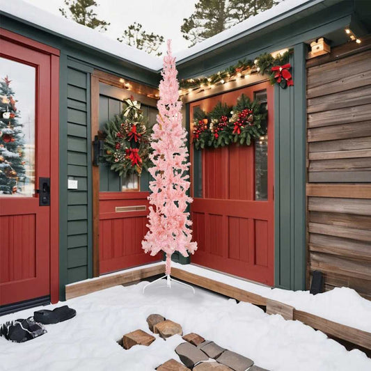 HKH Meia Árvore de Natal Fina com Suporte - Rosa
