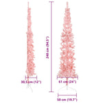 HKH Meia Árvore de Natal Fina com Suporte - Rosa
