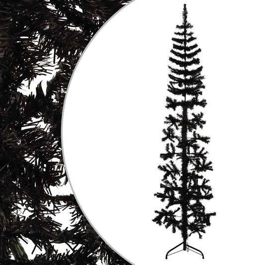 HKH Meia Árvore de Natal Fina com Suporte - Preto