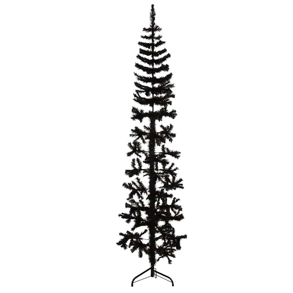 HKH Medio Árbol de Navidad Fino con Soporte - Negro