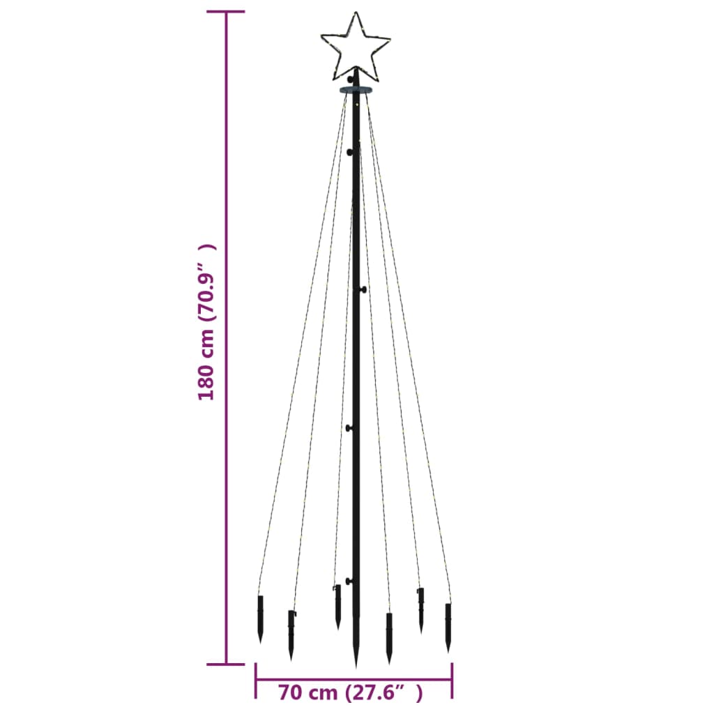 HKH Árvore de Natal com Espeto 108 Luzes LED - Branco Quente