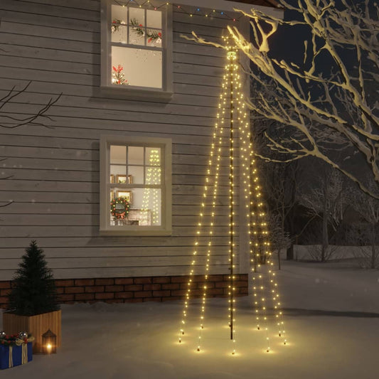 HKH Árvore de Natal com Espigão e 310 Luzes LED - Branco Quente