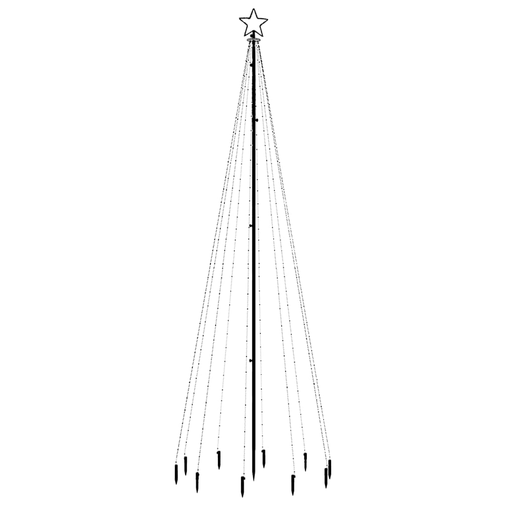 HKH Árvore de Natal com Espigão e 310 Luzes LED - Branco Frio