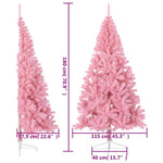 HKH Meia Árvore de Natal Artificial com Suporte Rosa em PVC