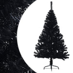 HKH Meia Árvore de Natal Artificial com Suporte Preto em PVC