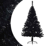 HKH Meia Árvore de Natal Artificial com Suporte Preto em PVC