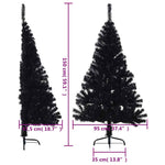 HKH Meia Árvore de Natal Artificial com Suporte Preto em PVC