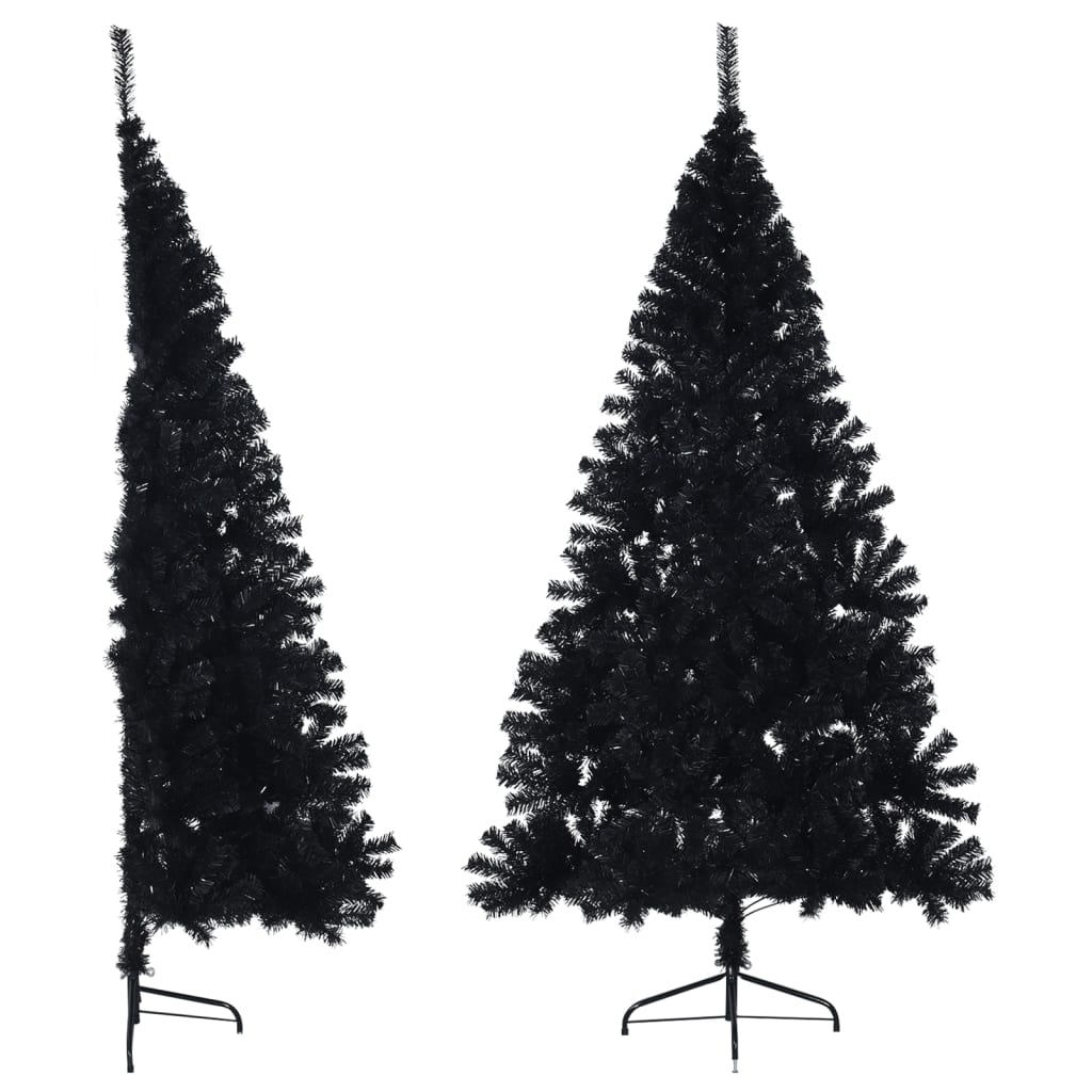HKH Meia Árvore de Natal Artificial com Suporte Preto em PVC