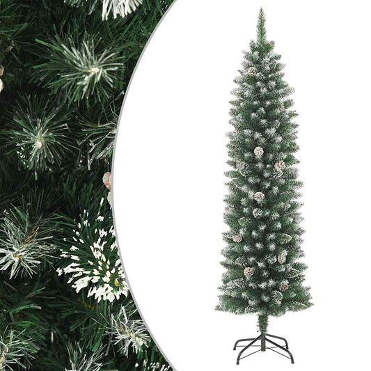 HKH Árvore de Natal Artificial Fina com Suporte em PVC