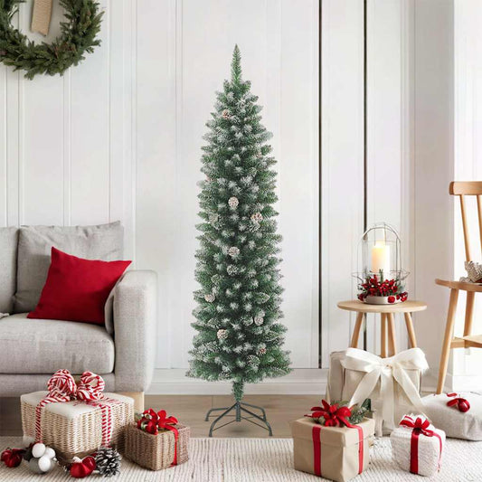 HKH Árvore de Natal Artificial Fina com Suporte em PVC