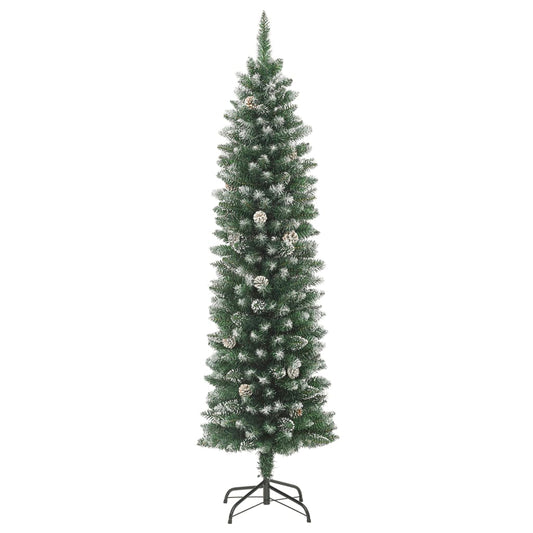 HKH Árvore de Natal Artificial Fina com Suporte em PVC