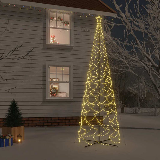 HKH Árvore de Natal em Cone com 1400 Luzes LED - Branco Quente