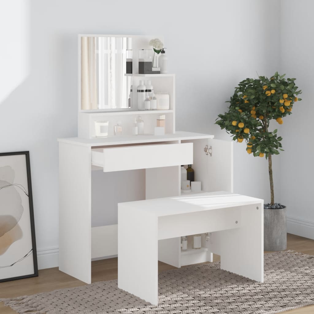 HKH Tocador con espejo Color - 86,5x35x136 Cm - Blanco