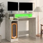 HKH Secretária C/ Led Derivados Madeira Cimento - Cinzento
