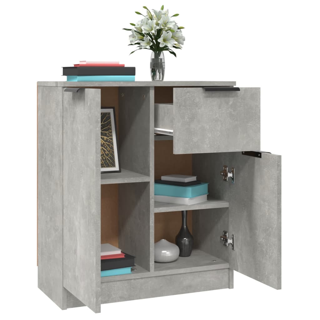 HKH Aparador em derivados de Madeira com 2 Portas e 1 Gaveta 60 X 30 X 70 Cm - Cinzento-Cimento