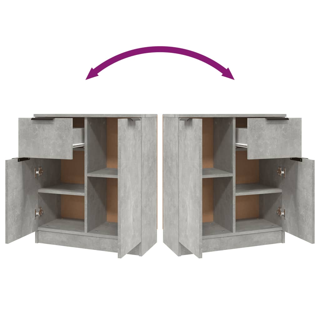 HKH Aparador em derivados de Madeira com 2 Portas e 1 Gaveta 60 X 30 X 70 Cm - Cinzento-Cimento