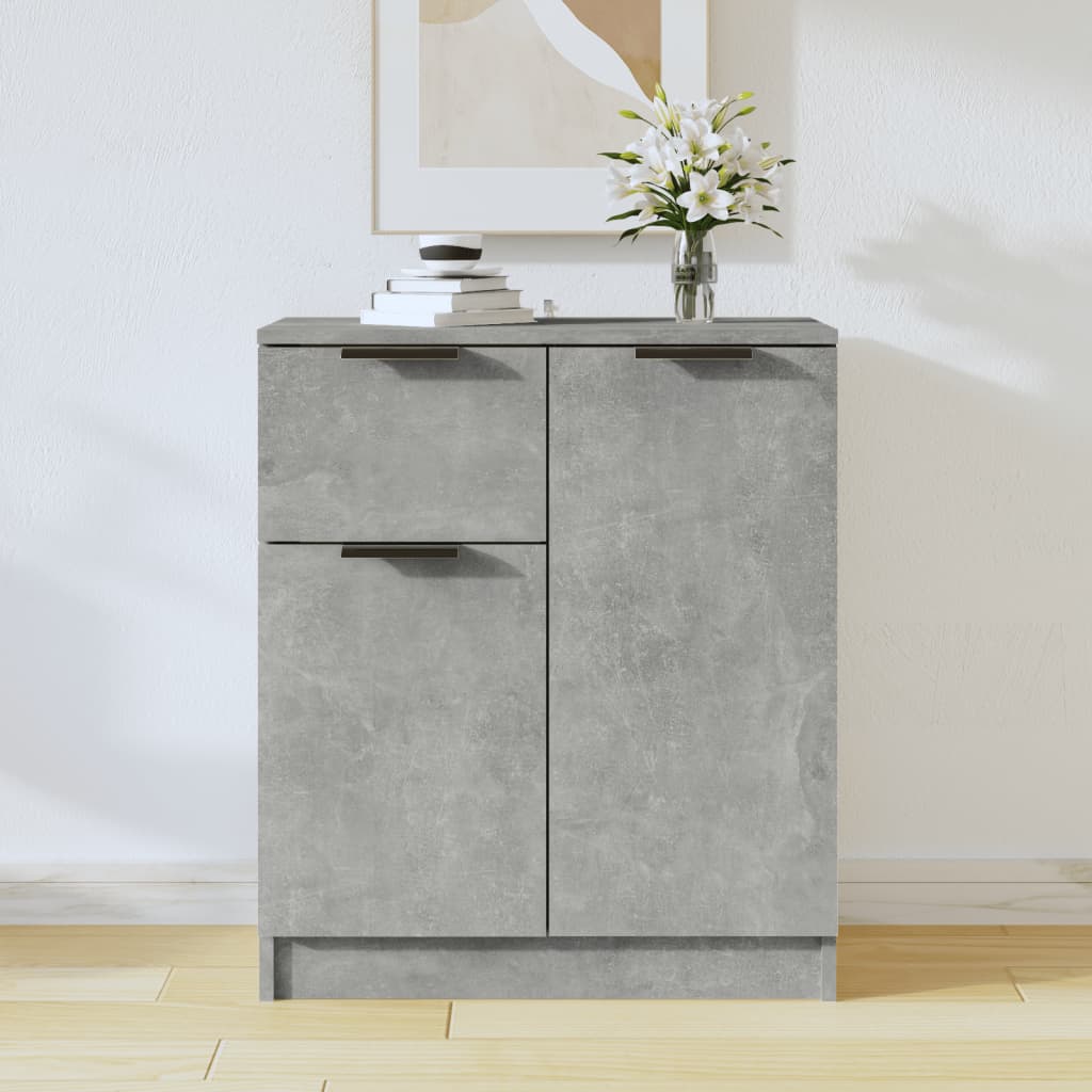 Aparador HKH de madera con 2 puertas y 1 cajón 60 x 30 x 70 cm - Gris-Cemento
