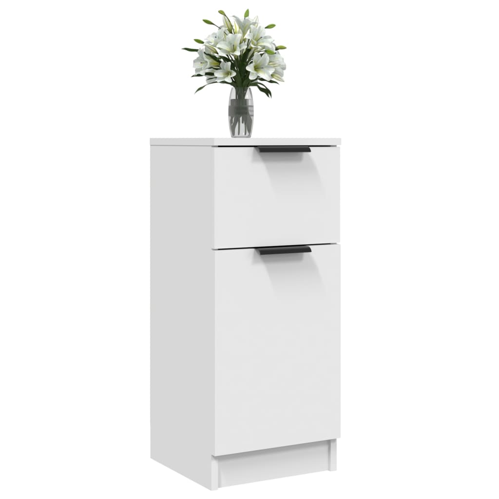 HKH Aparador en derivados de Madera con Una Puerta y Un Cajón 30 X 30 X 70 Cm - Blanco