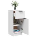 HKH Aparador en derivados de Madera con Una Puerta y Un Cajón 30 X 30 X 70 Cm - Blanco