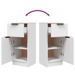 HKH Aparador en derivados de Madera con Una Puerta y Un Cajón 30 X 30 X 70 Cm - Blanco