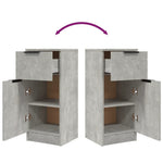 HKH Aparador en derivados de Madera con Una Puerta y Un Cajón 30 X 30 X 70 Cm - Gris Cemento