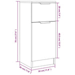 HKH Aparador en derivados de Madera con Una Puerta y Un Cajón 30 X 30 X 70 Cm - Gris Cemento