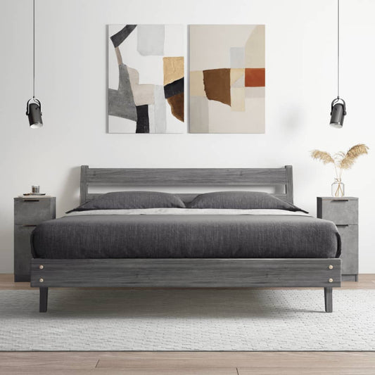HKH Aparadores 2 Peças em derivados de Madeira com Uma Porta e Uma Gaveta 30 X 30 X 70 Cm - Cinzento-Cimento