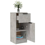 HKH Aparadores 2 Piezas en derivados de Madera con Una Puerta y Un Cajón 30 X 30 X 70 Cm - Gris-Cemento
