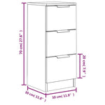 HKH Aparador em derivados de Madeira 30 X 30 X 70 Cm - Cinzento-Cimento