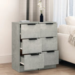 Aparadores HKH 2 Piezas de madera manufacturada 30 X 30 X 70 Cm - Gris Cemento