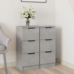 Aparadores HKH 2 Piezas de madera manufacturada 30 X 30 X 70 Cm - Gris Cemento