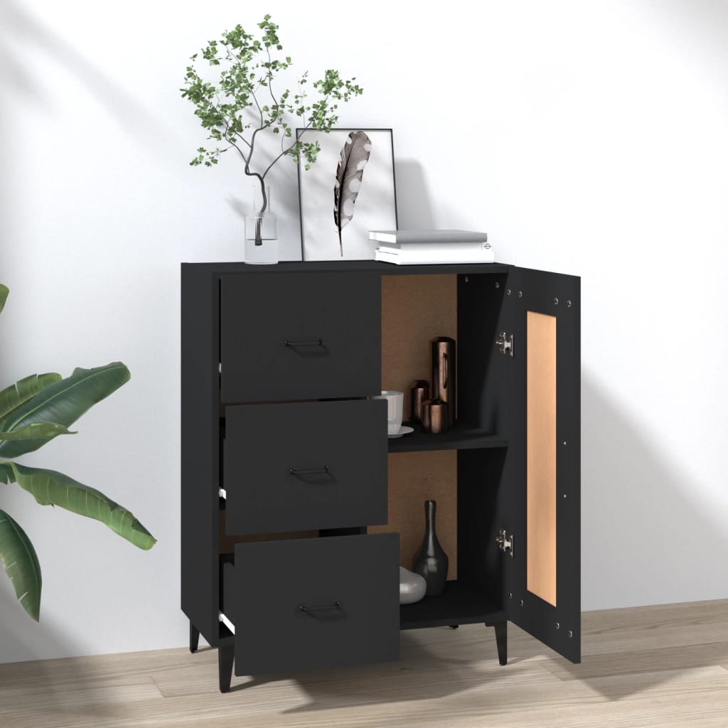 HKH Aparador Clásico en derivados de Madera, Hierro 69,5 X 34 X 90 Cm - Negro